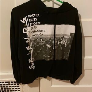 Black Friends Hoodie with Graphic Print